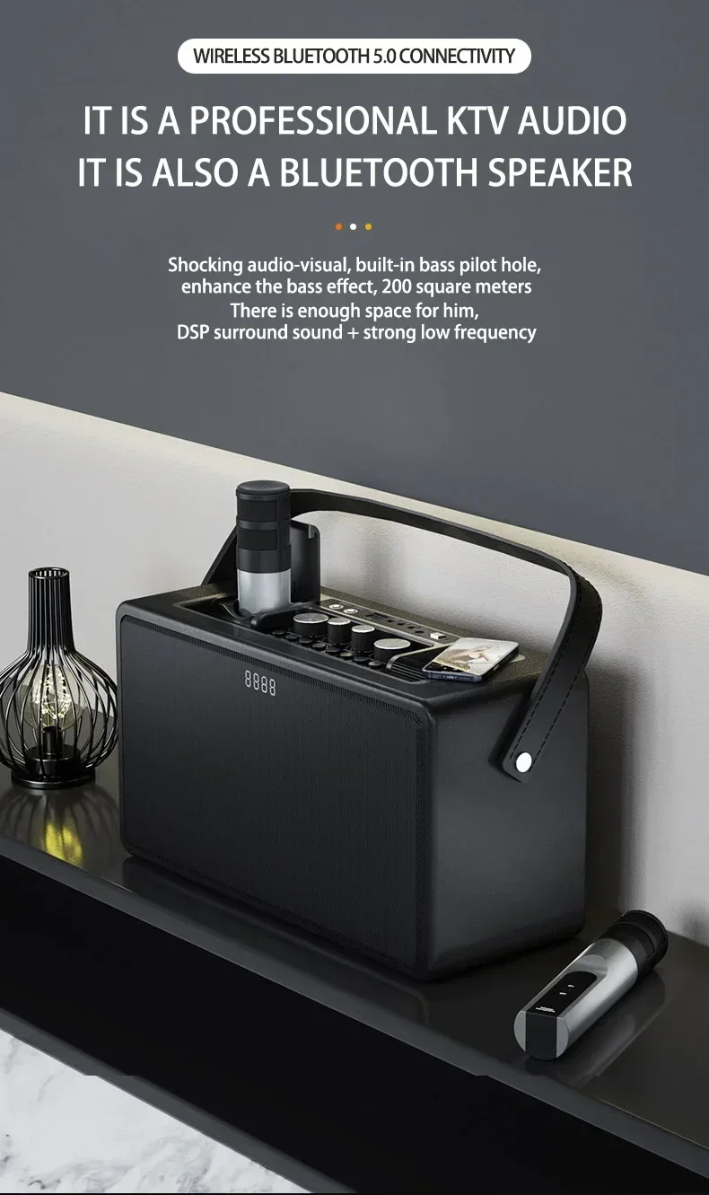 

2026 W450S Portable Karaoke Speaker With Bluetooth Function Has Audio Input And Output Ports Can Be Plugged Into A USB TF Card