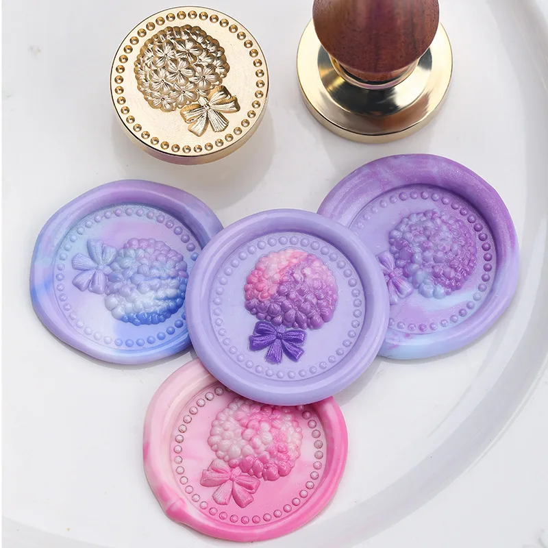 النباتات المنقوشة الزهور ورنيش الأختام والأختام مخصصة لدعوات الزفاف وتغليف الهدايا والديكور