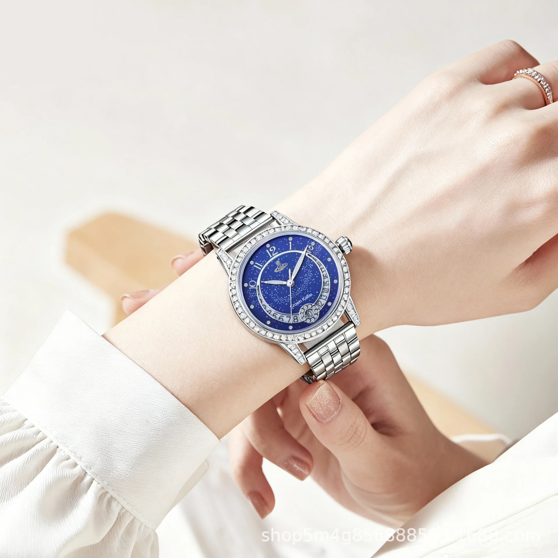 Crown Kallie Crescent Bay Starry Sky Series Crescent Starry Sky Blue Design Women's Watch ck8151 - view 3