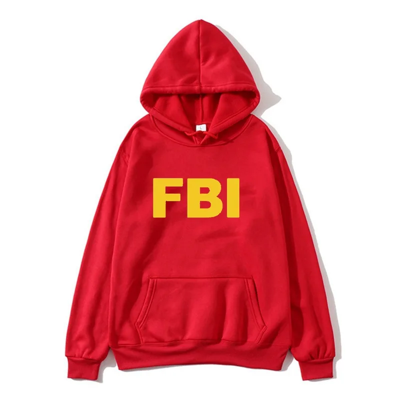 

FBI letter Men women Fleece Crewneck Sweatshirt Warm Solid Color Thicken Underwear Winter Pullover Tops Shirts Cool Hood Hoodie