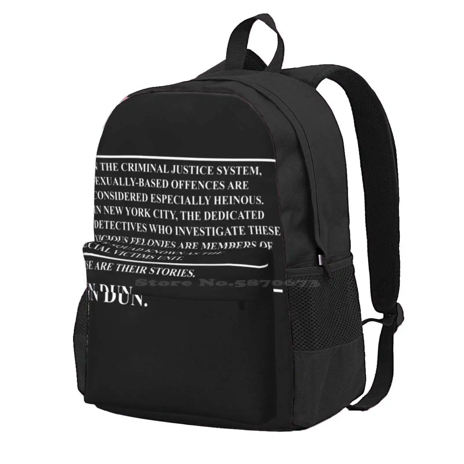 Law & Order Svu Hot Sale Schoolbag Backpack Fashion Bags Crime Murder Olivia Benson Law Order Mystery Mariska Tv Show Law And