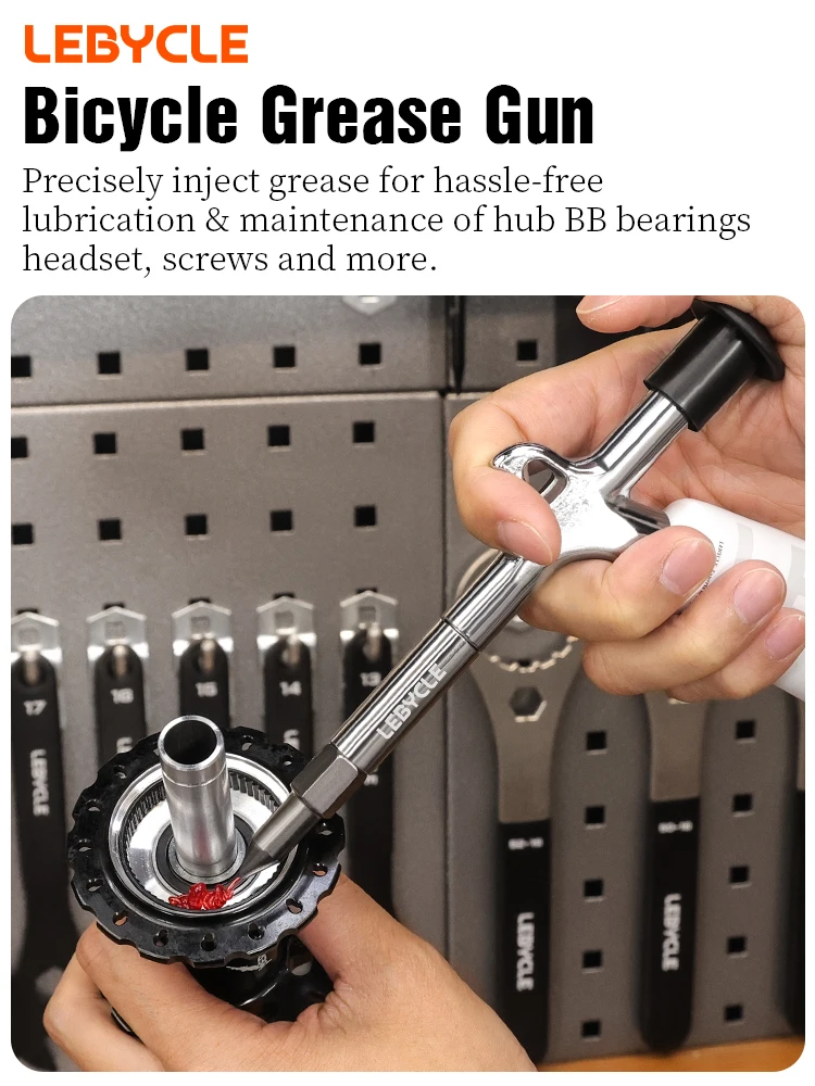 AliExpress LEBYCLE MTB Road Bicycle Grease Gun Portable Bike Bearing Hub Grease Syringe Tool For Bike Headset Fork Flywheel Bottom Bracket