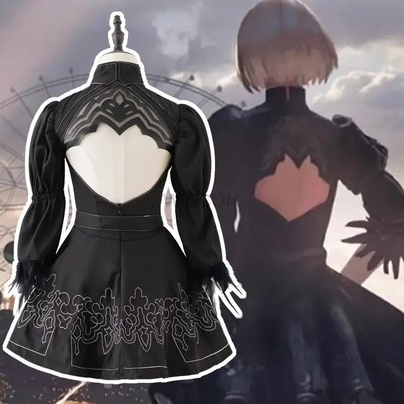 Nier Automaten Cosplay Kostuum Yorha 2B Pruik Sexy Outfit Games Pak Rollenspel Halloween Kostuums voor Vrouwen Party Fancy Dress MS506