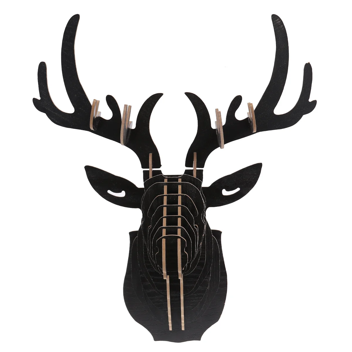 

Wooden Elk Wall Decor 3D Hanging Board For Home Kitchen Bedroom Black Art Craft Room Decoration Wall Hanging Tag