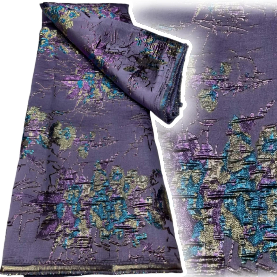 

Новинка 2025, высокое качество, нигерийская жаккардовая кружевная ткань, дамасская африканская парча, кружевная ткань для женщин, свадебные платья TP1639