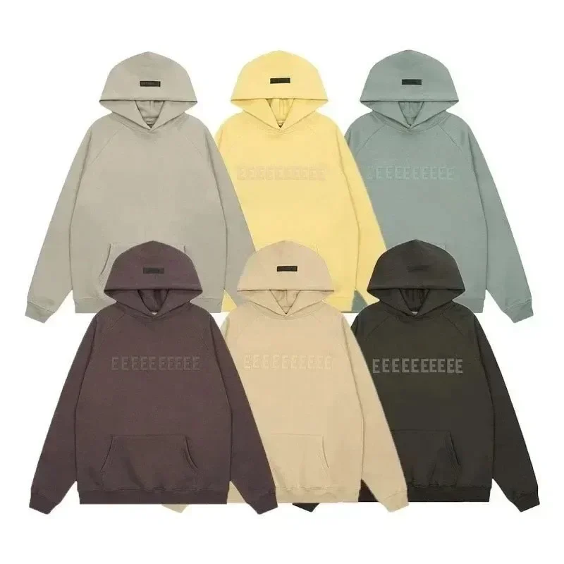 Luxury Men's Hoodies 3D Silicone Letter Logo Hoodies for Men Brand Design Women's High Street Loose Couple Hoodies Set