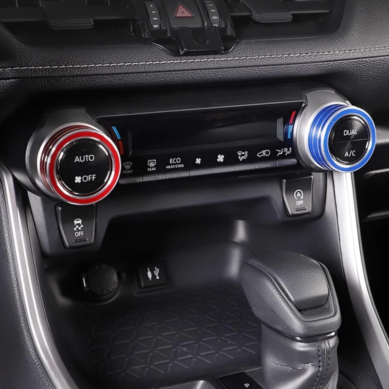 For Toyota RAV4 WILDLANDER 2023 Car Air Conditioning Knob Decorative Ring Central Control Air Conditioning Frame Car Accessories