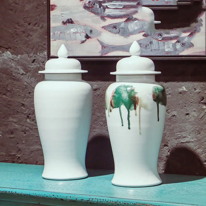 Cost price China wholesale modern white DIY porcelain jar ceramic ginger jar for sale