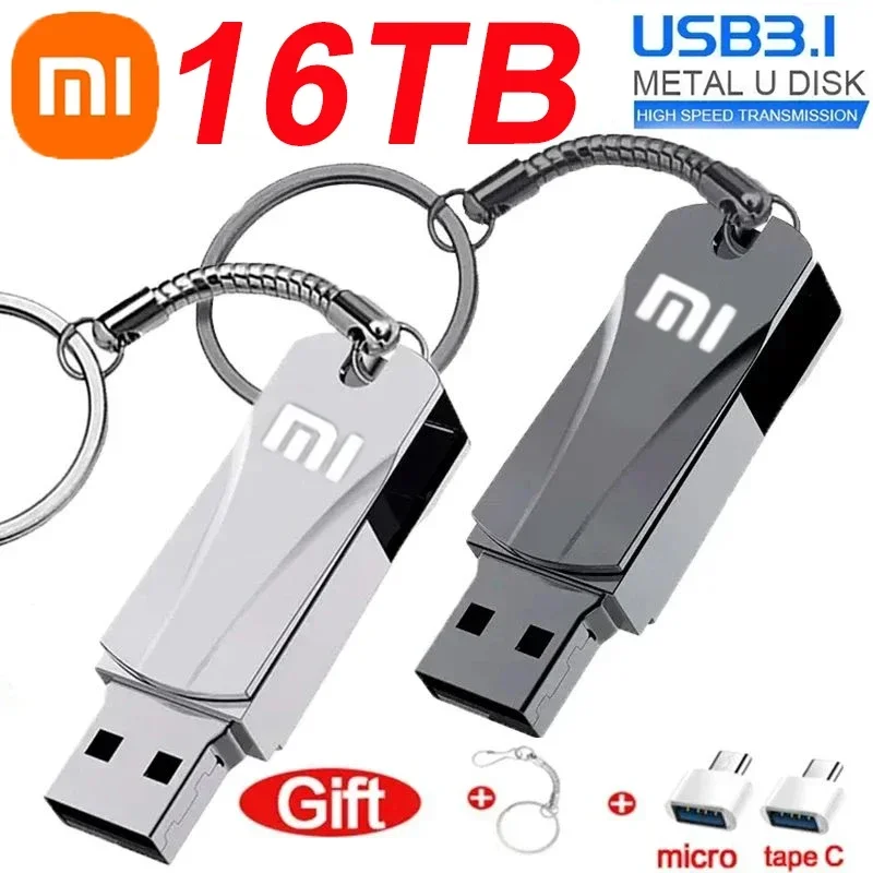 Xiaomi U Disk Pen Drive 16TB 8TB USB 3.1 Type-C Interface 4TB 2TB Mobile Phone Computer Mutual Transmission Portable USB Memory