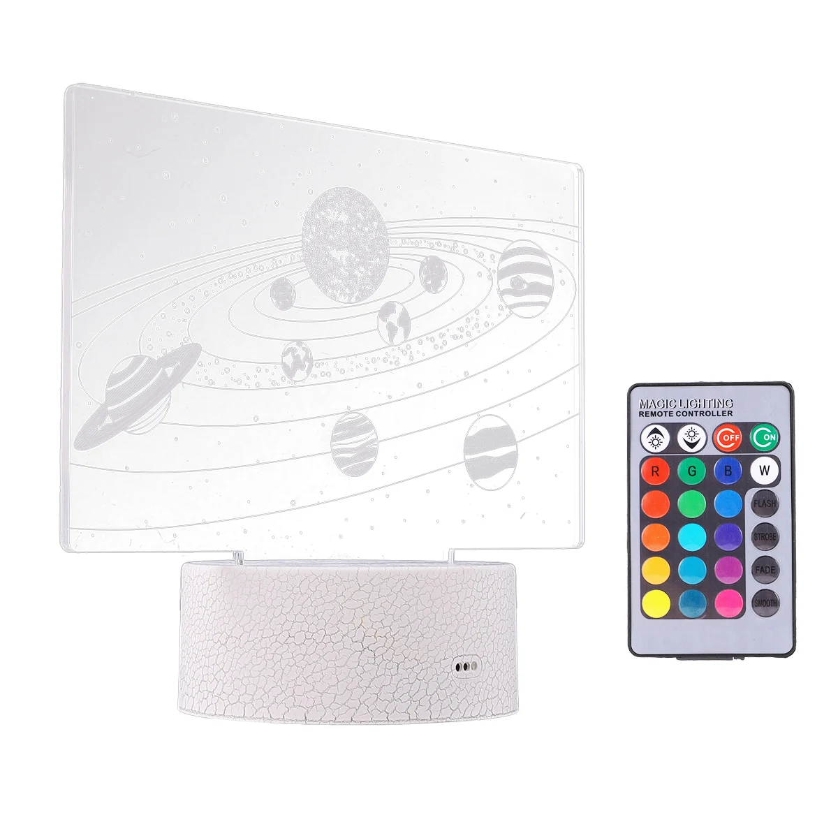 

1Set 3D Small Night Light Colorful LED Lamp 7 Colors Remote Control No Batteries Kids Bedroom Sleeping Lamp Night Light