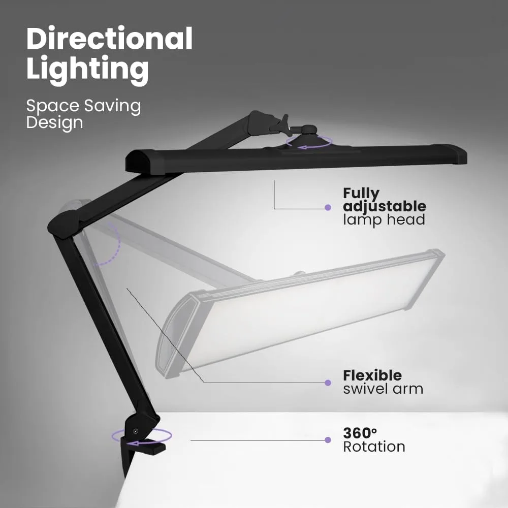 LED Table Lamp, 3,500 lumens, 3 light modes, dimmable, 45W, touch control, 26-inch wide metal shade