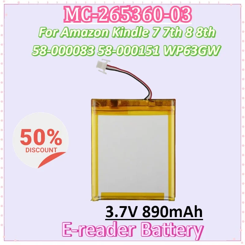 جديد MC-265360-03 3.7 فولت 890 مللي أمبير 265360 استبدال البطارية لأمازون كيندل 7 7th 8 8th 58-000083 58-000151 بطاريات القارئ الإلكتروني