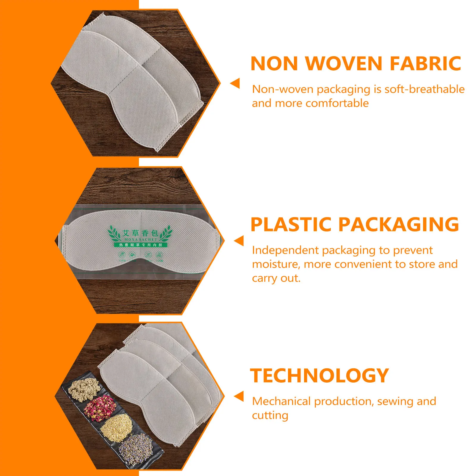 

5pcs Wormwood Sachets Non woven Eye Mask Liners Promote Sleep Warm Steam Moxa Travel Moisture Prevention Independent Packaging