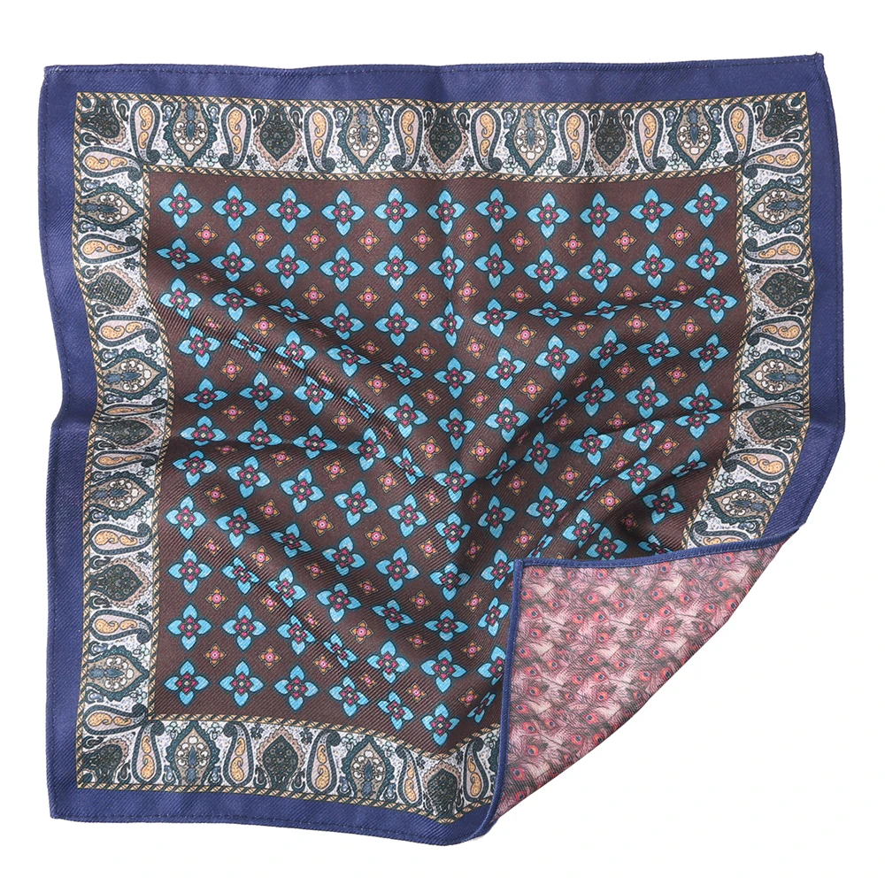New Style Vintage Paisley Classic Men Design Floral Print Pocket Square Reversible Handkerchief Chest Towel Suit Accessories