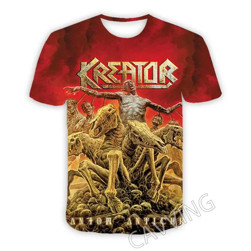 

Новые модные женские/мужские повседневные футболки kreator с 3DPrint, футболки в стиле хип-хоп, топы в стиле Харадзюку, одежда T01, удобная футболка