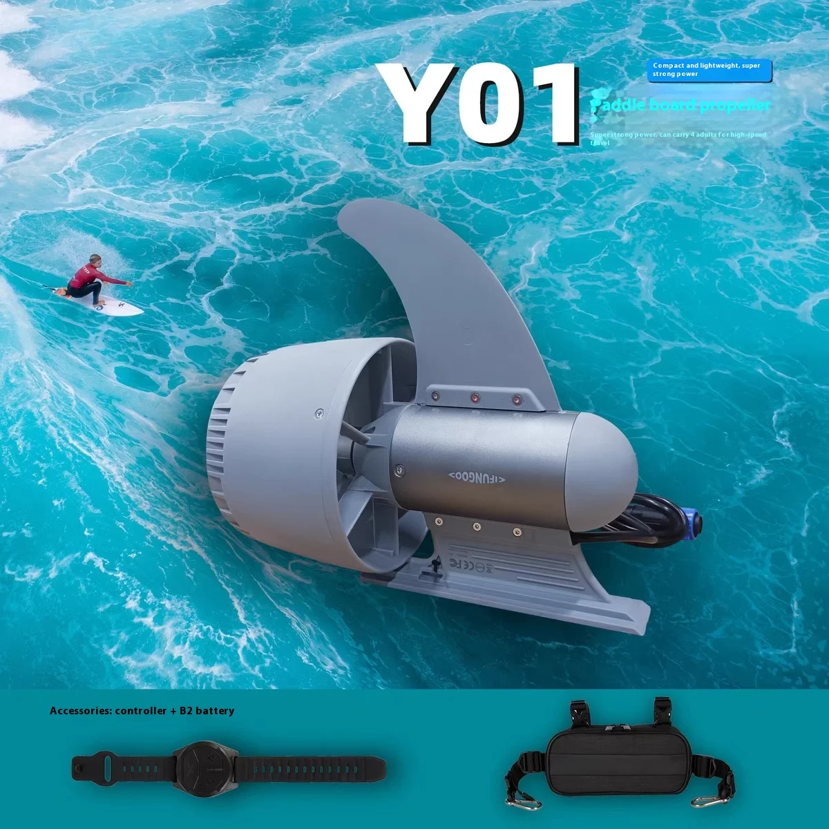 SUP Propeller Electric Thruster - Underwater Drive, Brushless Motor, High Thrust Electric Fin, for Lure Fishing Boat Motor