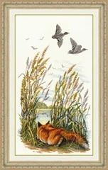 

The Fox in the Reed Cross stich Kits Homfun Craft Cross Stich Painting Decorations For Home