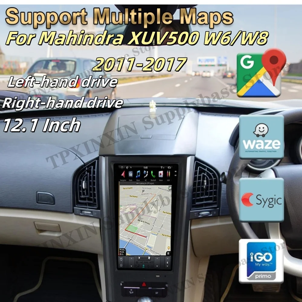 12.1 بوصة 1280*800 HD شاشة أندرويد 13 ل Mahindra XUV500 W6 W8 2011 ~ 2017 نظام تحديد المواقع والملاحة الوسائط المتعددة راديو السيارة وحدة رئيس ستيريو
