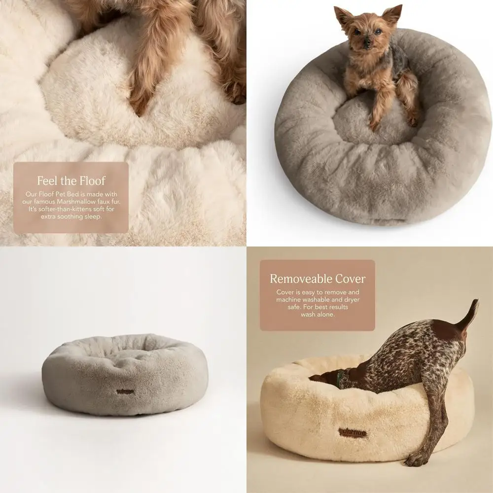 

Кровать для маленьких собак Floof (23x8 дюймов) — ультрамягкий, съемный чехол, можно стирать в машине — снимает тревогу и обеспечивает комфортный сон