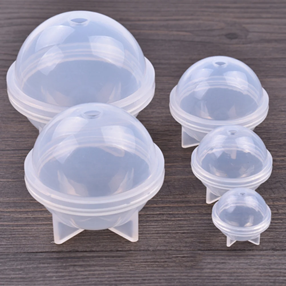 

5pcs Round Shape Silicone Mold Food-Grade Leakproof Ice Cube Tray For Beverages Whiskey Cocktails Juices Baking