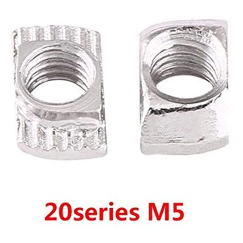 50 Pcs M5 T-Slot Hammer Head Nut 2020 Series Aluminum Profile Extrusion Slot European Standard (M5 x 10 x 6mm)