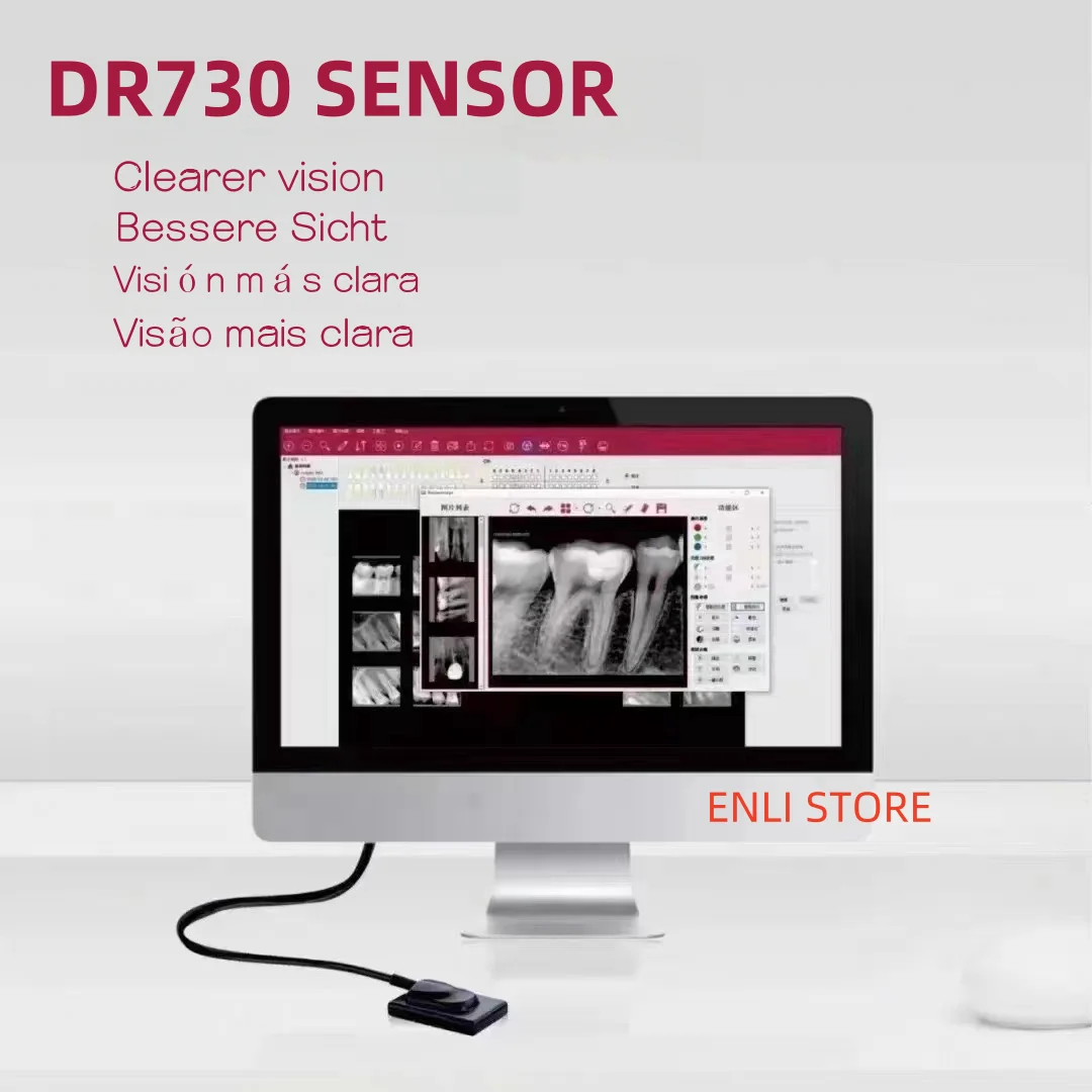 Runyes DR730 Dental Intraoral X-Ray Sensor Dental RVG Sensor Imaging System APS CMOS Compatible with Most Dental X-Ray Machines