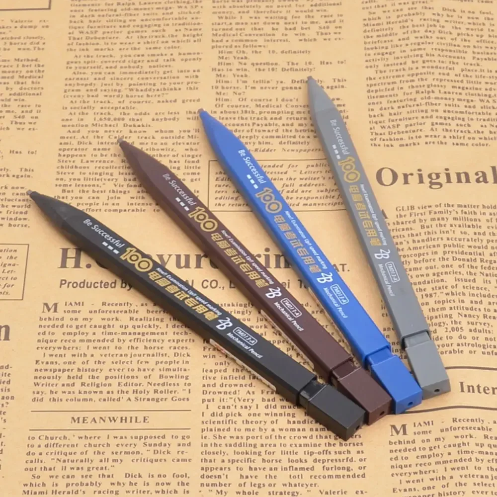 2B Automatisches Druckbleistift-Set, ausgestattet mit 6 schwarzen Minen, kein Anspitzen nötig, verschiedene Farben, Schul-Zeichenbedarf – Detail 10