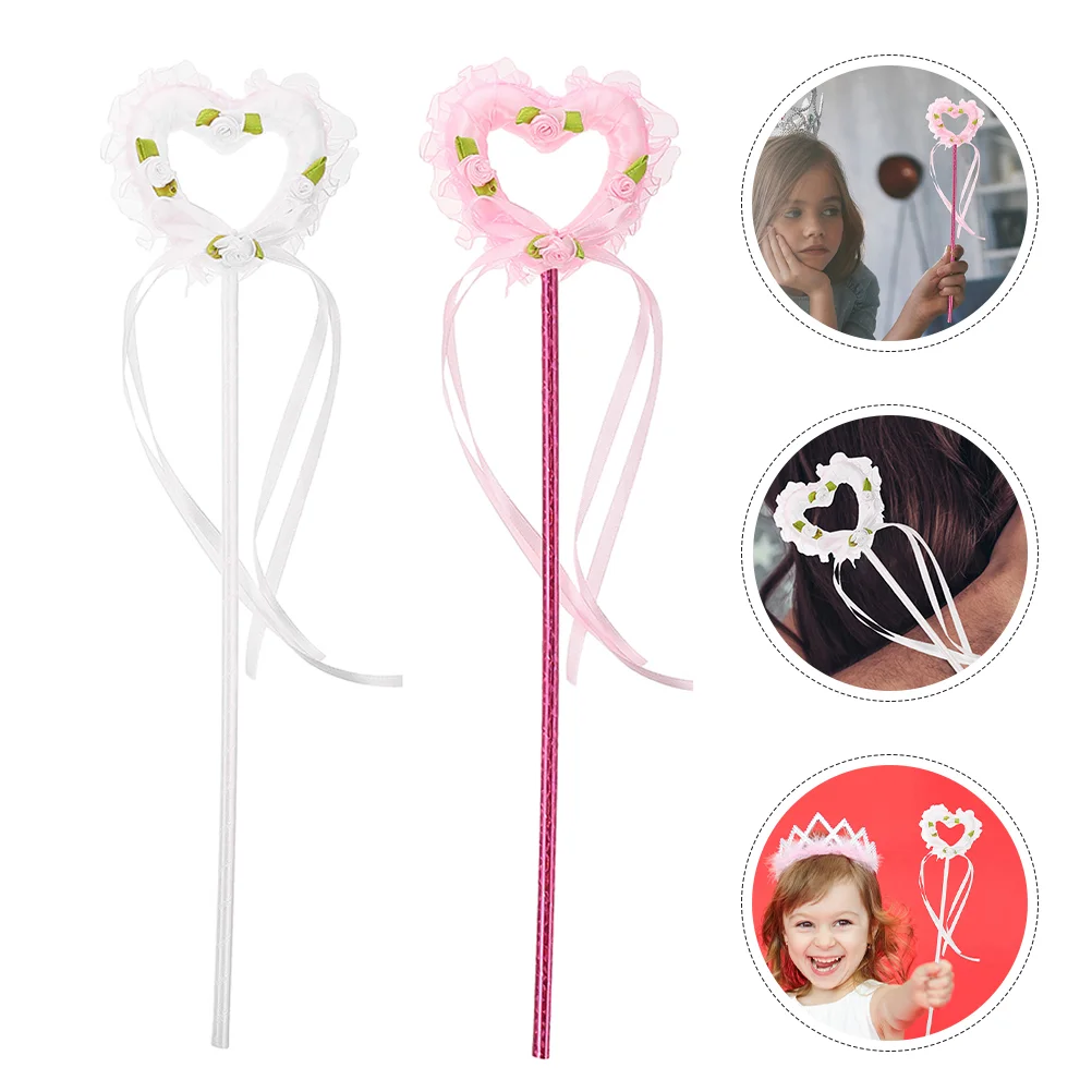 

2 Pcs Princess Fairy Child Heart Decorations Sticks