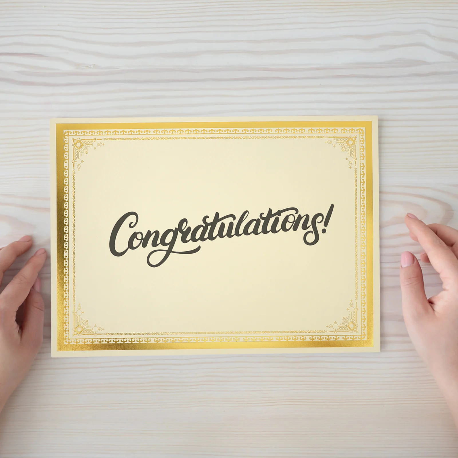 

10Pcs Blank A4 Certificate Paper Gold Frame Insert Sheets for Awards Diplomas Recognition Print Ready Heavyweight Elegant