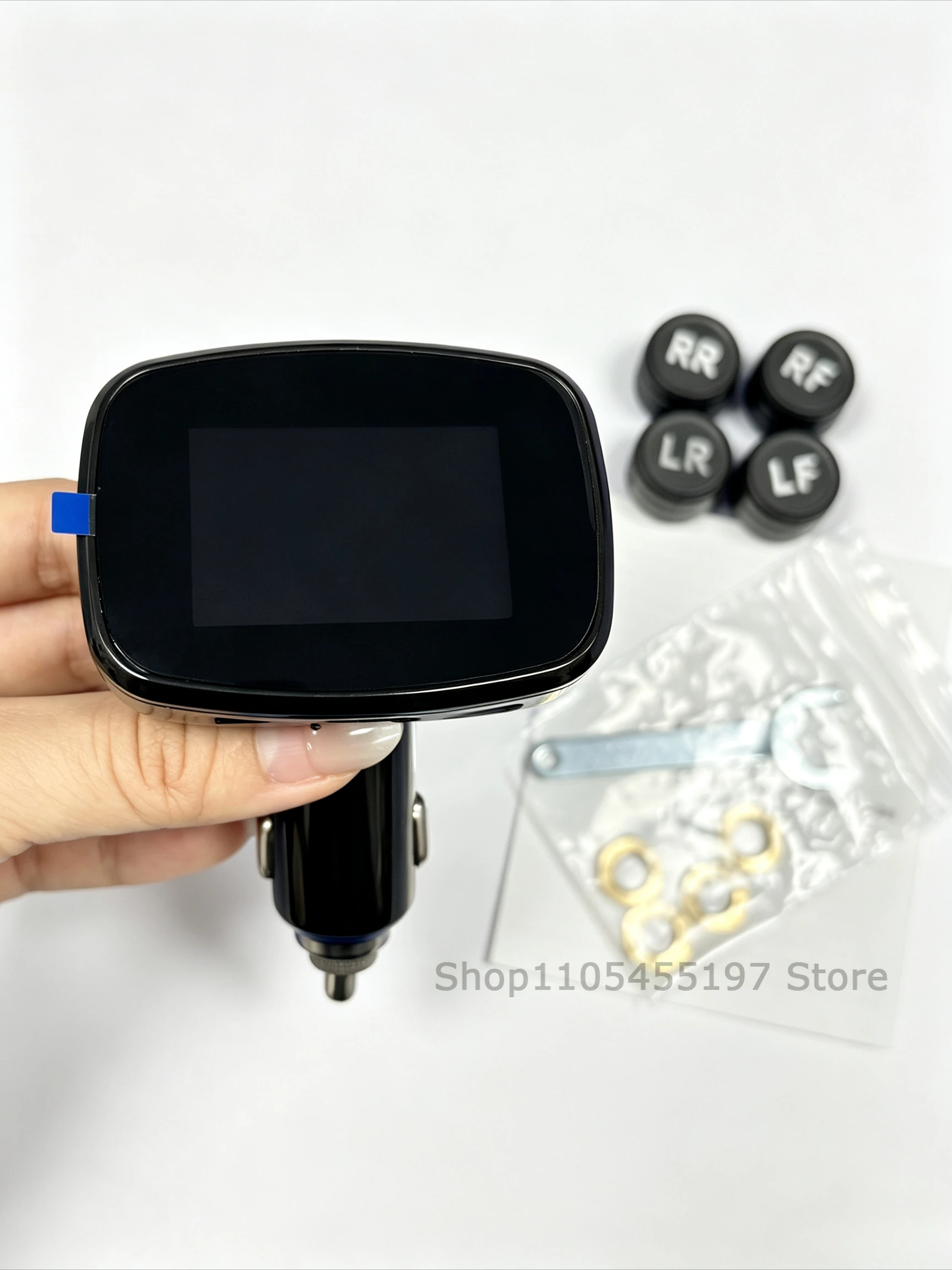 Wireless TPMS Tire Pressure Monitoring System with 4 Sensors and 6 Alarm Modes for Real-Time Monitoring Color Display Screen