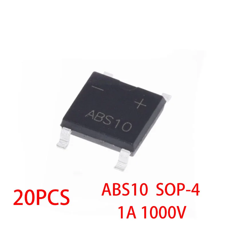 20PCS/LOT ABS10 ABS210 SOP-4 1A 2A 1000V SMD Bridge Rectifier NEW