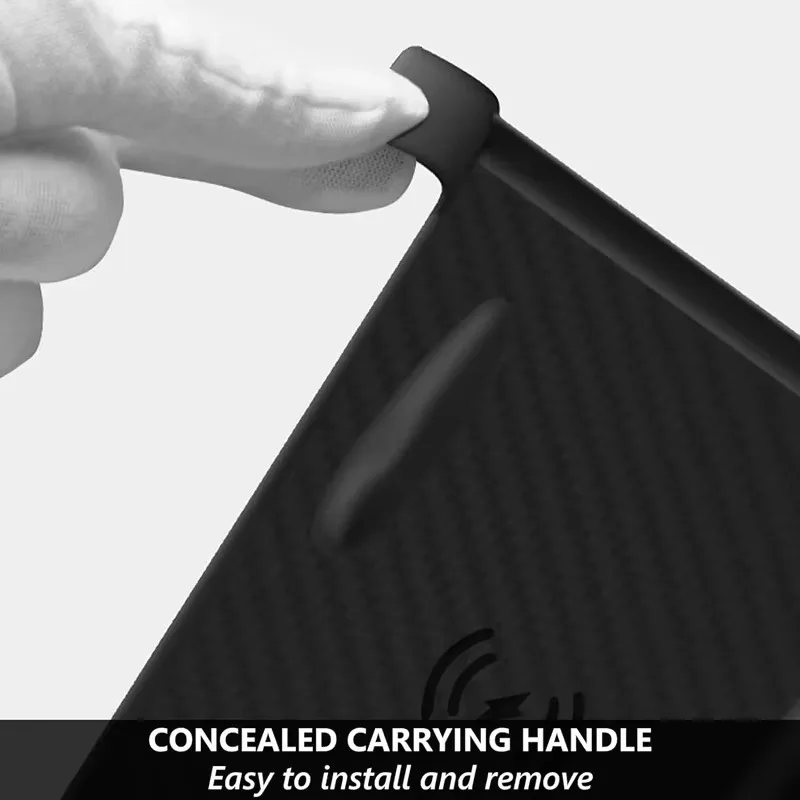 For Tesla Model 3/Y Wireless Charging Silicone Pad Carbon Fibre Central Control Non-Slip Charger Protector Mat Car Accessories image 5