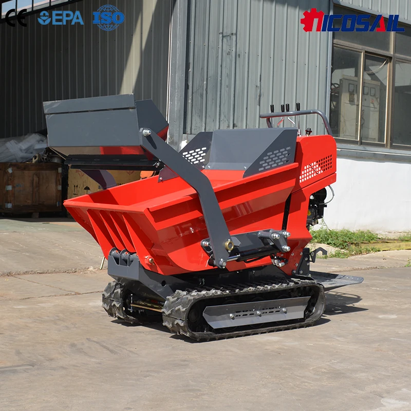 

Гусеничный самосвал NICOSAIL 500 кг с индивидуальным логотипом, двигатель Briggs & Stratton 6.5 л.с., гидравлический подъемник, мини-думпер