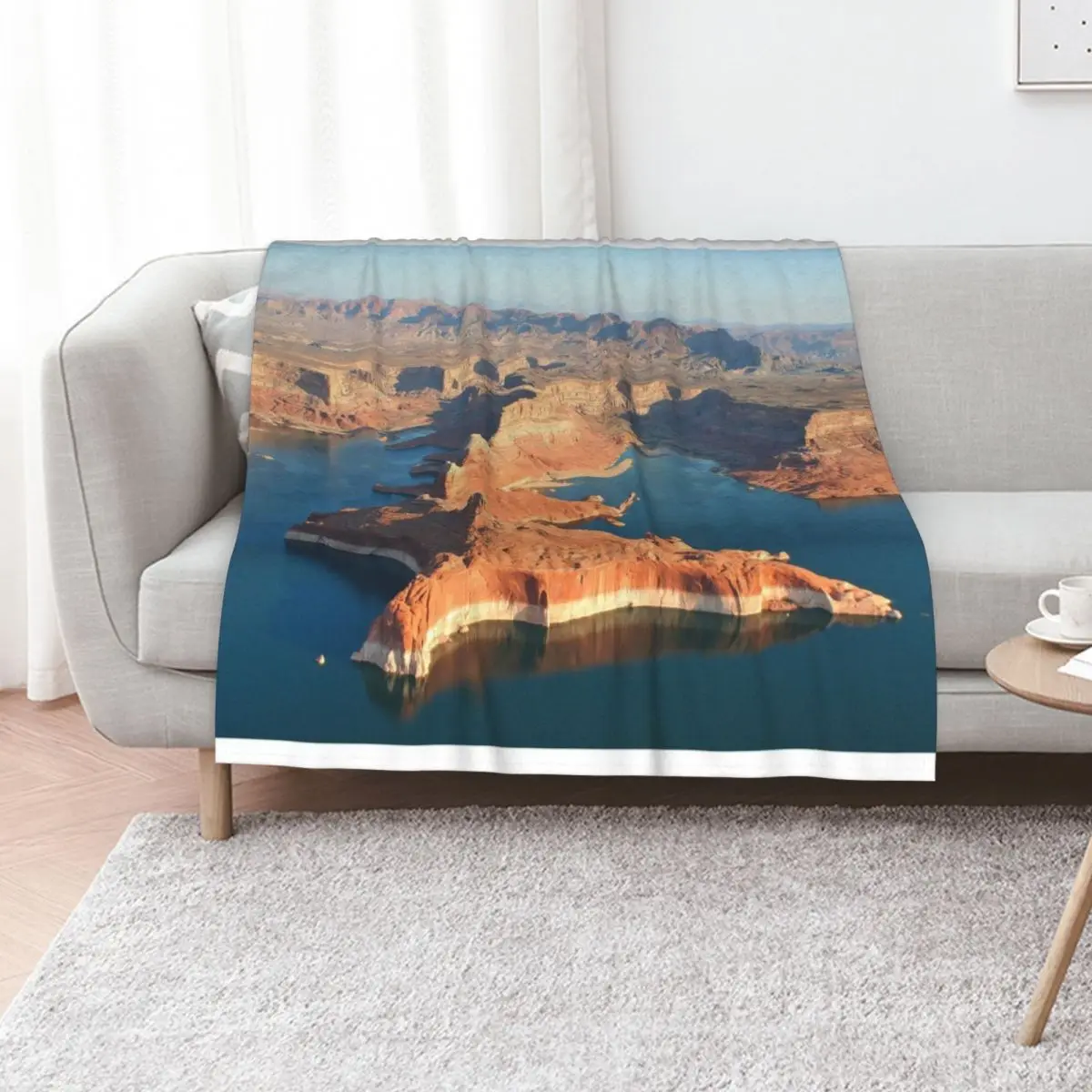 Lake Powell, Glen Canyon, early morning 2 Throw Blanket Flannels Camping Bed Blankets For Bed Flannel Winter beds Blankets