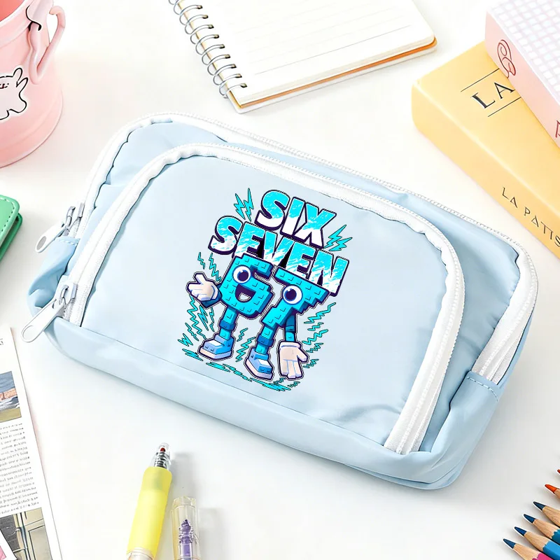 

Пеналы Steal A Brainrot Game 67, большие сумки для ручек Six Seven, милые многослойные сумки-карандаши для мальчиков и девочек, школьные канцелярские принадлежности