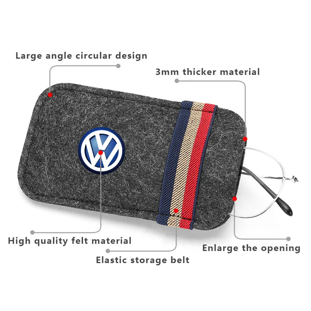 Car Sunglasses Organizer Bag Eyeglasses Holder Glasses Storage Clip For Volkswagen 4MOTION Passat Tiguan Touareg Golf Polo