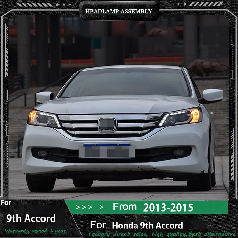 

Car Accessories for Honda Accord Head Light 2013-2015 Accord 9th Headlamp DRL Turn Signal Low High Beam Projector Lens