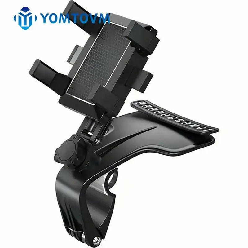 1200 Degree Rotating Car Dashboard Mobile Phone Holder With Stop Sign Reinforced Thick Base Silicone Anti-skid Pad Phone Bracket