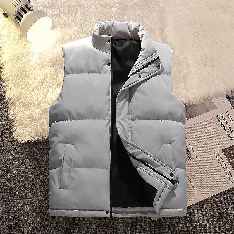 2022 Winter Men’s Cotton-Padded Jackets Waistcoat Vest Men's Sleeveless Coat Mens Cotton Jacket Vests New Fashion Tops Hombre