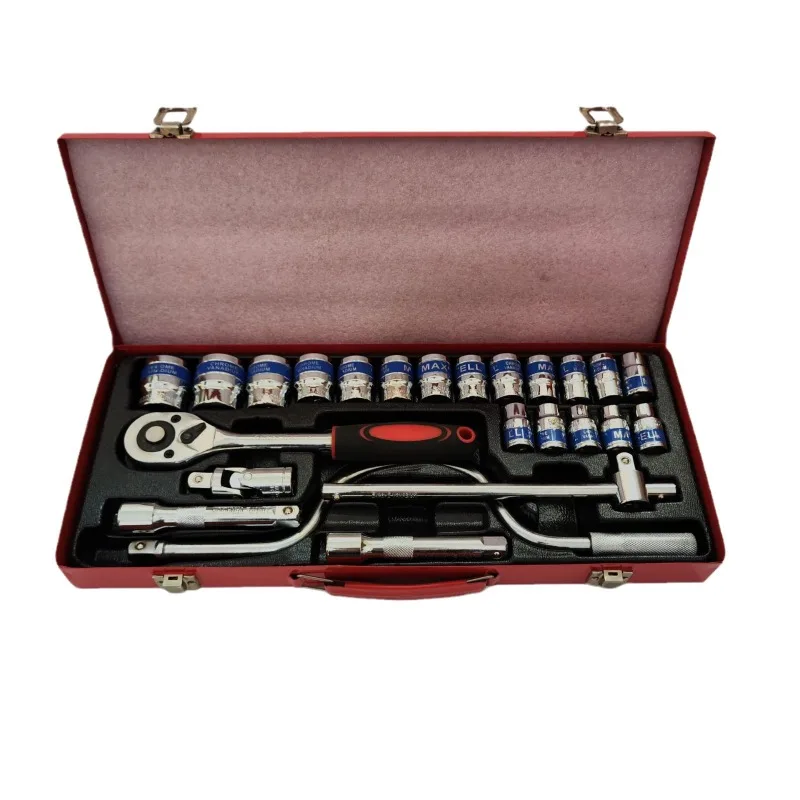 Portable 24-Piece Ratchet Wrench Multifunctional Labor-saving Socket Combo Kit Durable Auto Repair Mechanical Maintenance Tool