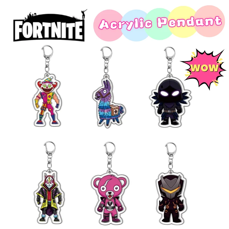 

Fortnite Summer Drift Oscar Acrylic Double Sided Keychain Cartoon Creative Student Schoolbag Pendant Decoration Birthday Gift