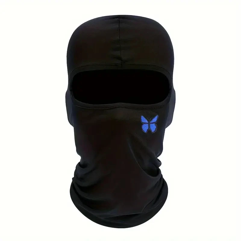 1pc Butterfly Print UV Protector Breathable Balaclava Hat Face Mask for Summer Cycling Motorcycle Ski Scarf Men and Women Cap