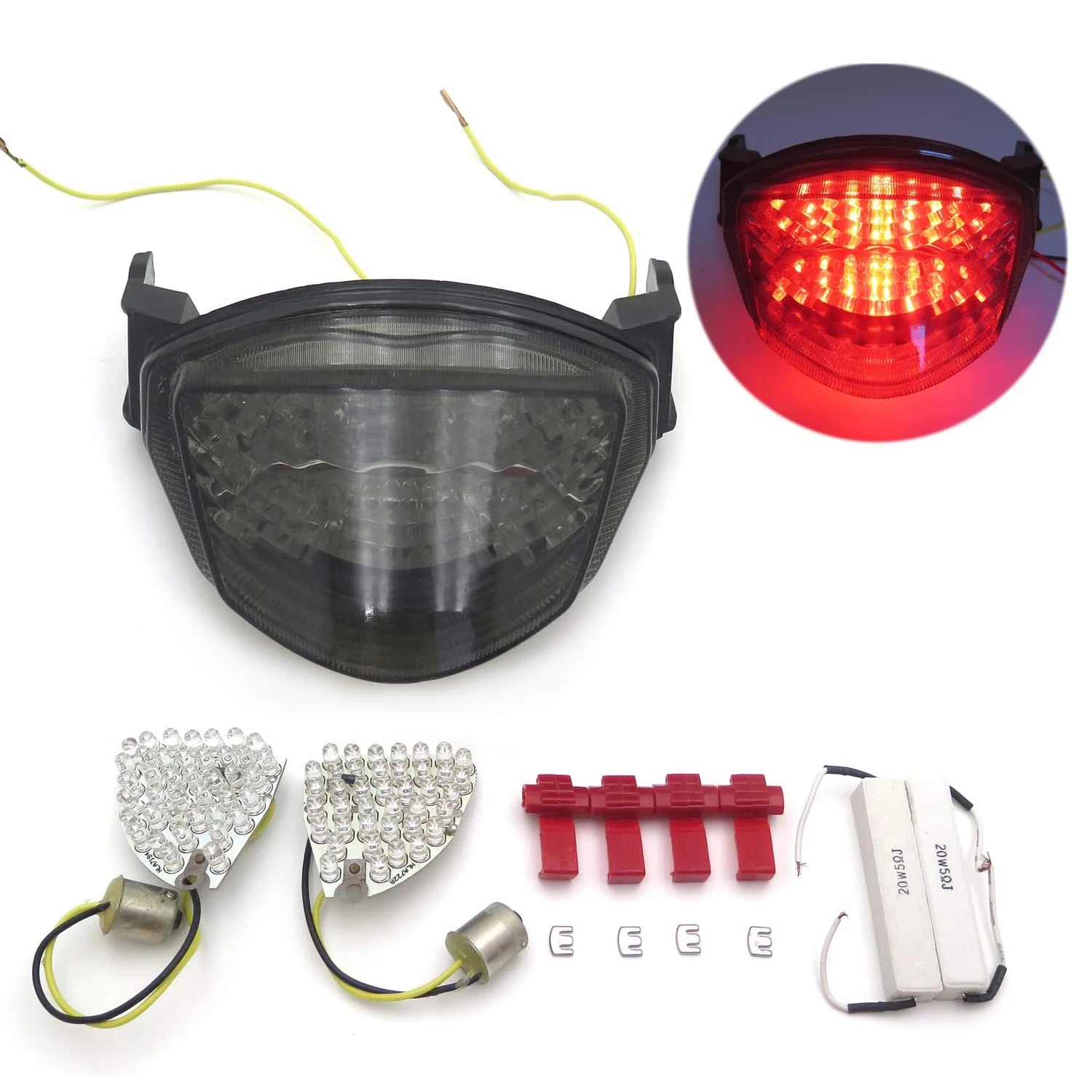 

For 2005 2006 Suzuki GSXR 1000 GSX R1000 LED Rear Turn Signal Tail Brake Lights Lens
