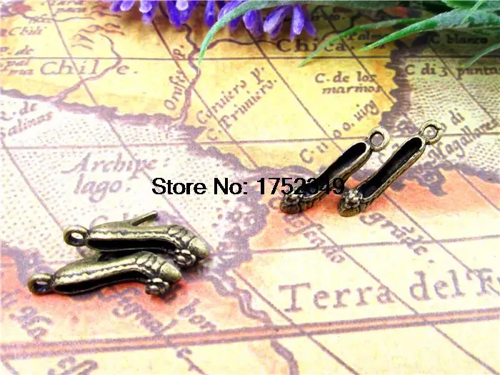 

150pcs--High Heel Shoe Antique Bronze 3D Lovely Shoes Charm Pendant 18X14mm