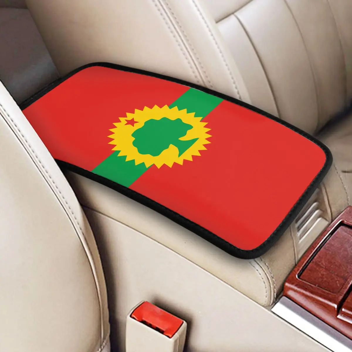 Flag Of The Oromo People Oromoo Car Armrest Cover Mat Universal Center Console Cover Pad Car Accessories