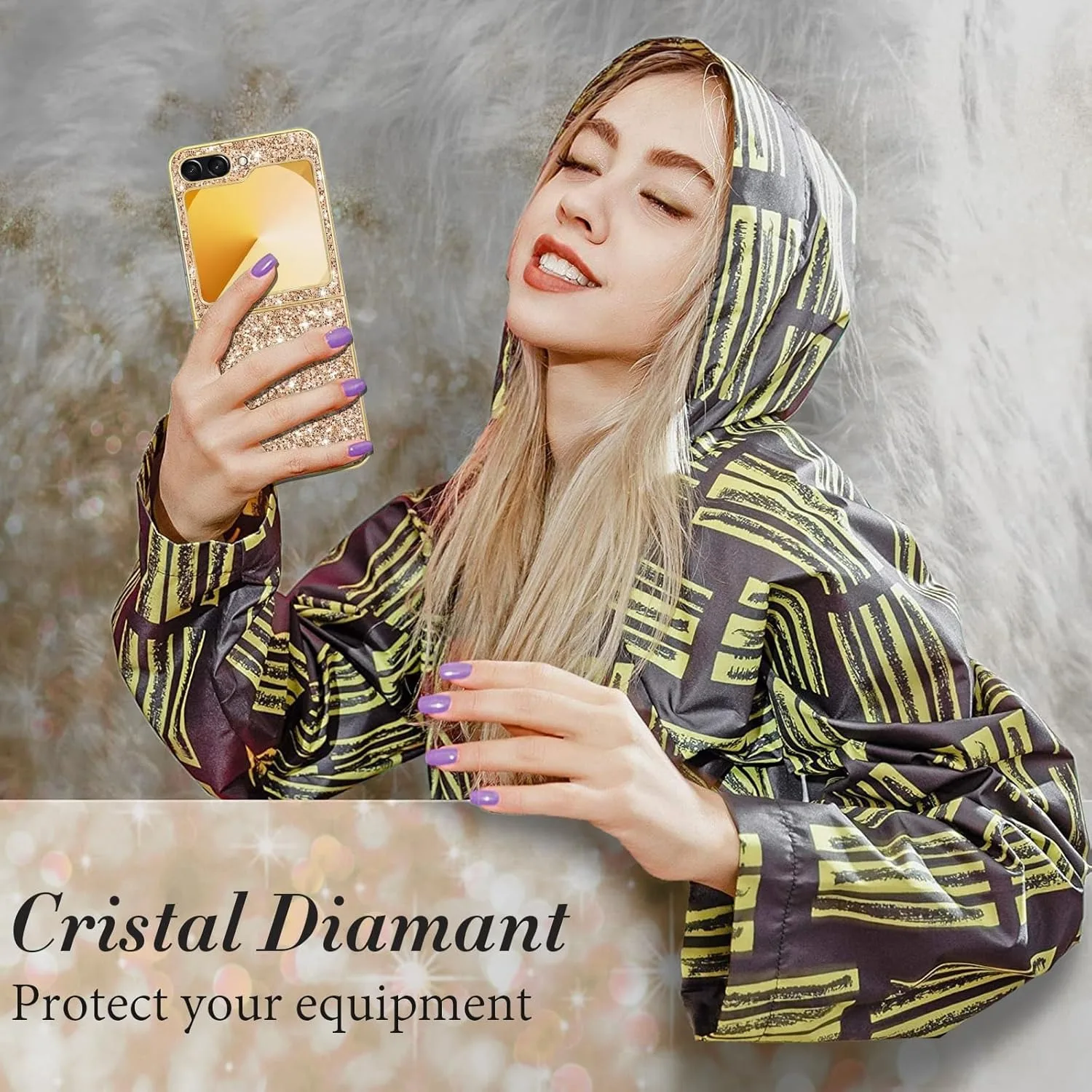 حافظة لهاتف سامسونج جالاكسي Z فليب 6 الفاخرة حافظة لهاتف سامسونج جالاكسي Z فليب 6 حافظة لهاتف سامسونج Z فليب 3 4 5 6 ZFlip6 Flip5 حافظة بناتي