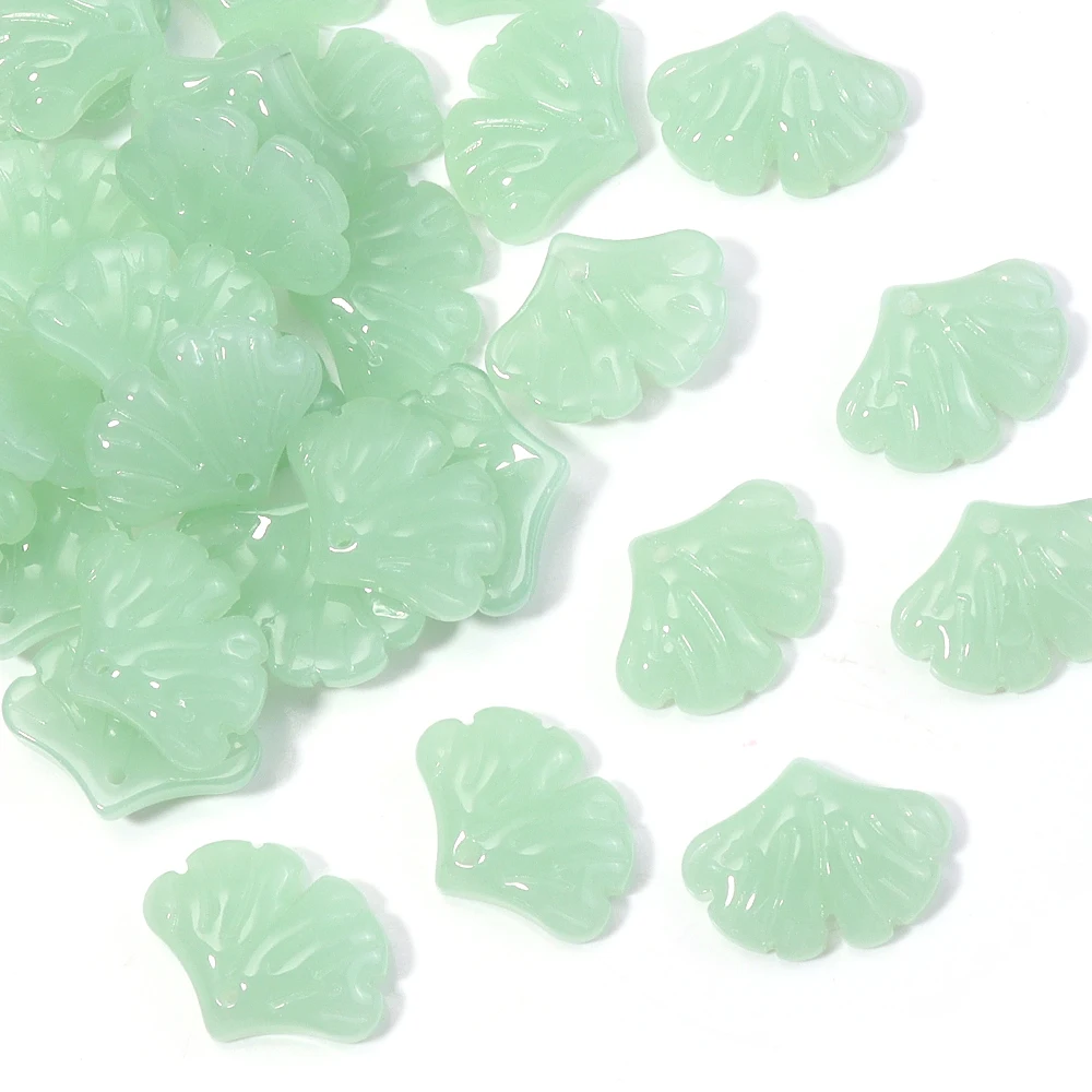 30pcs Glass Leaf Beads for DIY Jewellery Making