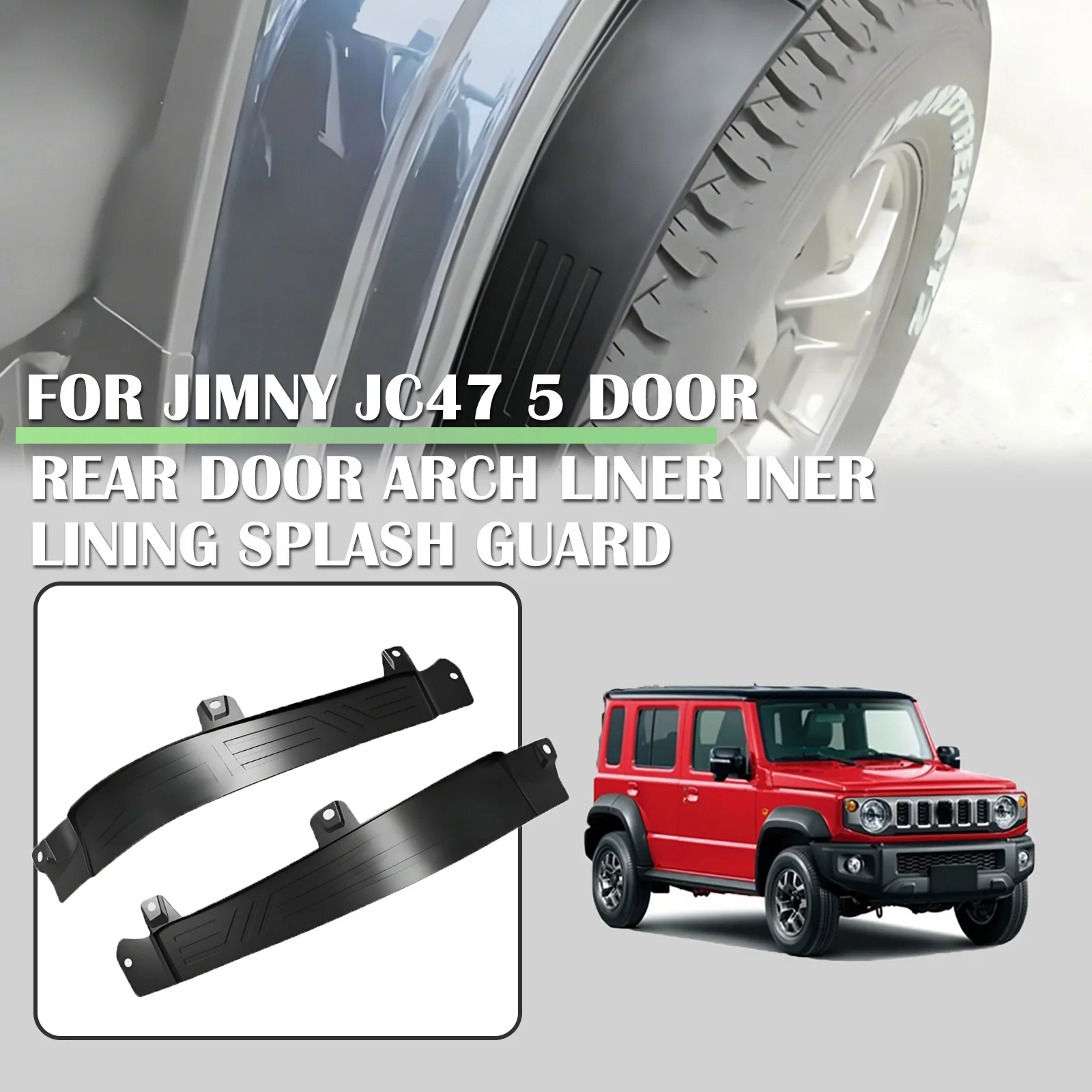 

Новые АВТОМОБИЛЬНЫЕ аксессуары, брызговик, 5 дверей, задняя дверь, крыло, подкладка колеса, внутренняя подкладка, брызговик для Jimny JC74 2025-