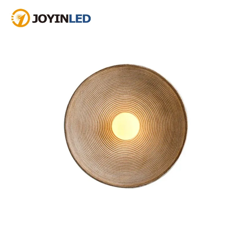 JOYINLED Round Wall Lamp Retro Loft Living Room Bedroom Ceiling Light Home Decoration Glass Resin Corridor Aisle Wall Lights