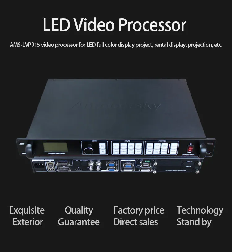 AMS-LVP915 Multi-Function LED Video Processor 8 Inputs Seamless Switching Custom Resolutions PIP POP 34 Effects Audio Output